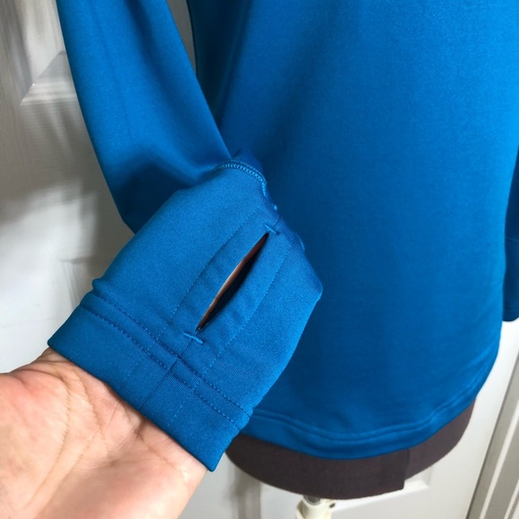 Adidas Womens Long Sleeve Techfit 1/2 Zip Tomb Hole Climawarm Blue Fitted Top S - Picture 9 of 15